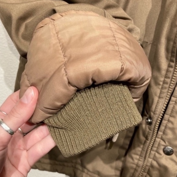 Vintage Brown Oversized utility coat with quilted inside & hood - Picture 6 of 15